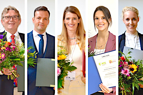 Preisträger 2022: Prof. Roland Nau, Dr. Mathias Schlögl, Marie-Theres Huemer, Alina Napetschnig