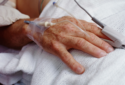 Patient am Tropf