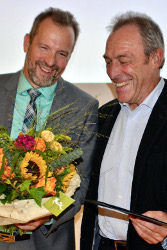 Preisträger Professor Klaus Hauer (re.) mit Laudator und DGG-Präsident Hans Jürgen Heppner Fotograf: Torben Brinkema