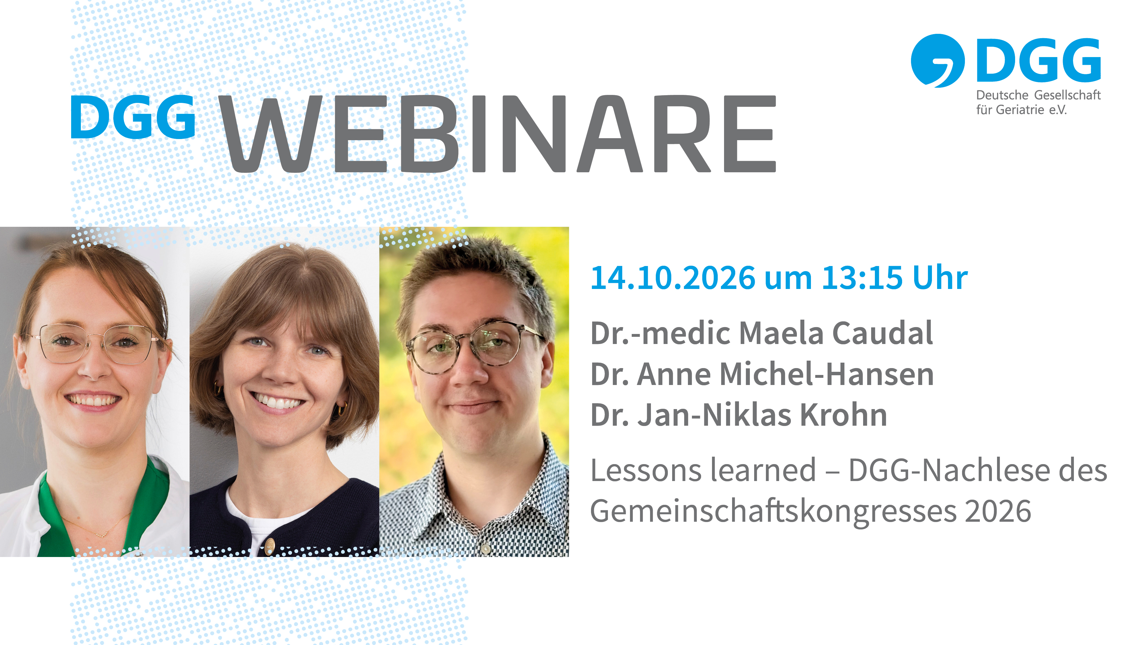 Dr.-medic Maela Caudal, Dr. Anne Michel-Hansen und Dr. Jan-Niklas Krohn