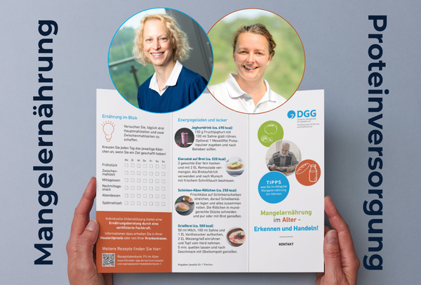 DGG-Arbeitsgruppe Ernährung und Stoffwechsel veröffentlicht neue Info-Flyer zu Mangelernährung und Proteinversorgung im Alter